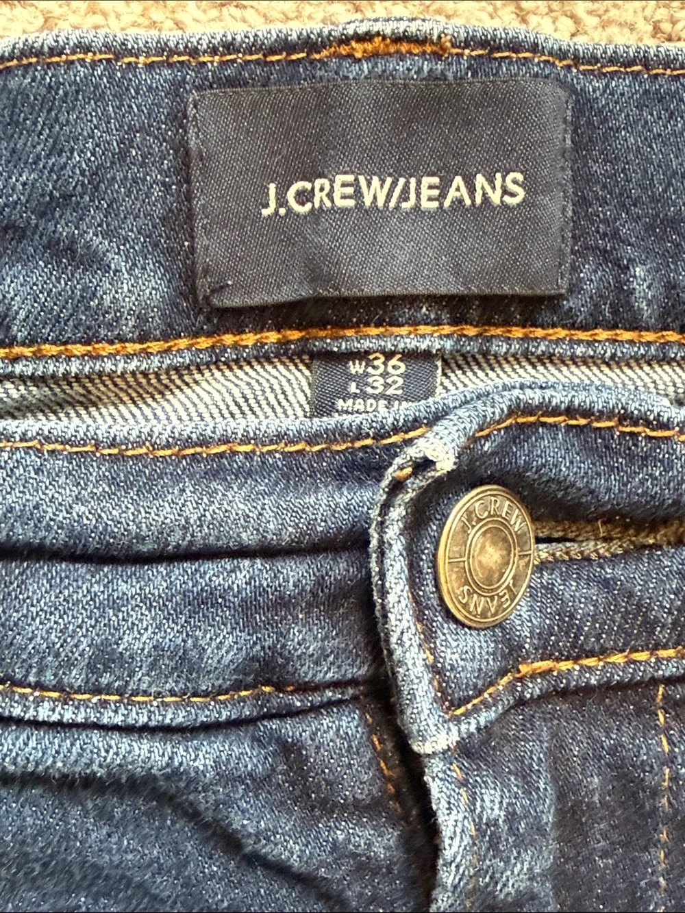 J. Crew 484 Men's Kurabo Japanese Slim Fit Jeans - 36 x 32